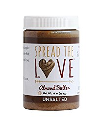 SPREAD THE LOVE UNSALTED ALMOND BUTTER, 16 OUNCE